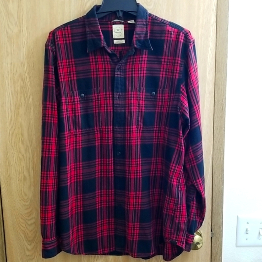 Dockers Y2K Plaid Flannel Shirt Sz L 90s Dad Add On Gift Novelty Festive New🇺🇦